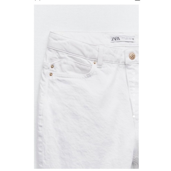 Zara Straight Leg White Denim - Picture 4 of 8
